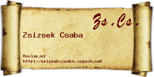 Zsizsek Csaba névjegykártya